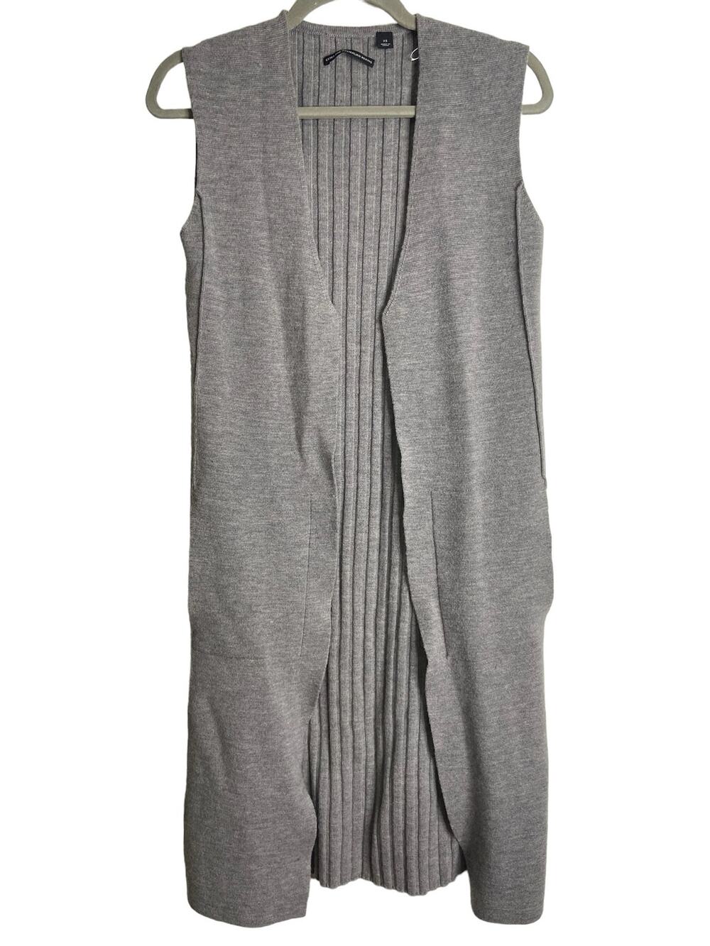 Country Road Cardigan Australian Merino Wool Sleeveless Cozy Work Fall Winter XS